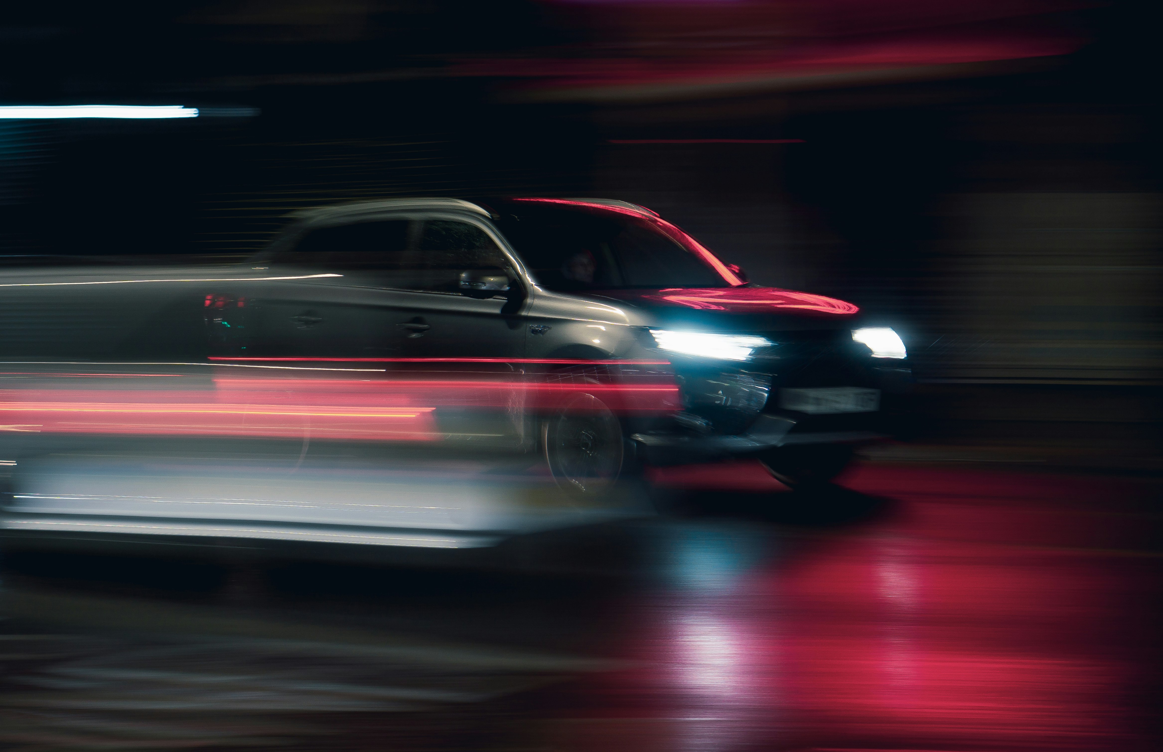 cars on road during night time